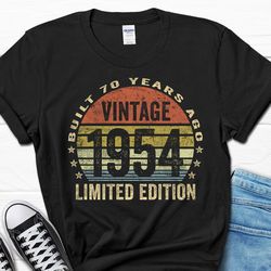 Built 70 Years Ago Vintage 1954 Shirt, 70th Birthday Gift for Him, Retro T-shirt Men's Gifts, 70 Years Birthday Gift, 70
