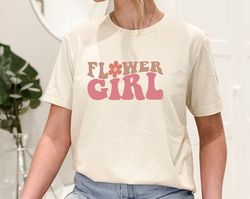 Retro Flower Girl Shirt, Kids Gifts Children T-Shirt, Box Flower Girl Proposal Cup Wedding Day, Bridal Party, Gift Weddi