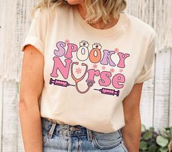Spooky retro nurse shirt,Halloween nurse shirt,Cute Halloween nursing shirt,Halloween shirts,Halloween nurse costume,Nur