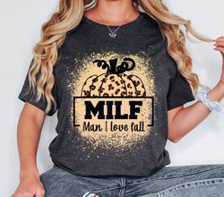 MILF Man I Love Fall Shirt,Leopard Pumpkin Shirt,Halloween shirt women,Fall Season Shirt,Milf Shirt,Thanksgiving Shirt,M