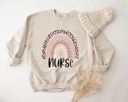 Rainbow Nurse Sweatshirt, Nurse Hoodie, Cute Nurse Sweatshirt, Nurse Sweatshirt, RN Nurse Sweater, Registered Nurse, Nur