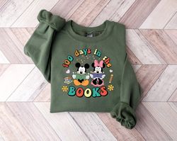 Disneyland Teacher 100 Days in the Books Sweatshirt, Mickey Mouse 100 Days Sweatshirt, Minnie Happy 100th Day Hoodie, Ba