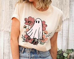 Halloween Ghost, Halloween Ghost Shirt, Halloween Party Shirt, Halloween Shirt, Floral Ghost Shirt, Fall Shirt, Fa