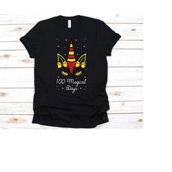 100 magical days shirt, gift for baseball players, catcher shirt, baseball lover, softball team shirt, unicorn graphic,