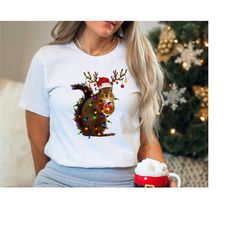 christmas squirrel light shirt, christmas shirt, family christmas shirt, christmas gift shirt, christmas gift for her, f