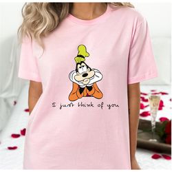 Goofy, Disney, I just think of you, Scooby-Doo, Valentine day shirt, Disney Family Trip Shirts, Tee, Matching Shirts