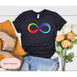 Autistic Pride Shirt, ABA Therapist Shirt, Rainbow Infinity, Autism Shirt, Mental Health Shirt with rainbow autism mom a