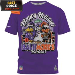 Baltimore Ravens Happy Holidays From Baltimores Birds TShirt, Ravens Football Gifts  Best