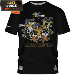 Baltimore Ravens Looney Tunes Team Up Touchdown TShirt, Baltimore Ravens Gifts For Men  Best Personalized Gift  Unique G