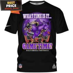 Baltimore Ravens What Time Is It Game Time Baltimore Football TShirt, Gifts For Ravens Fans  Best Personalized Gift  Uni