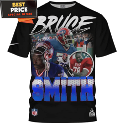 Bruce Smith x Buffalo Bills Black TShirt, Best Buffalo Bills Gifts for Any Occasion  Best Personalized Gift  Unique Gift