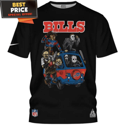 Buffalo Bills Horror Black 3D TShirt, Buffalo Bills Gifts That Are Sure to Impress  Best Personalized Gift  Unique Gifts