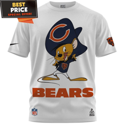 Chicago Bears Jerry Mouse Big Fan TShirt, Funny Chicago Bears Gifts  Best Personalized Gift  Unique Gifts Idea
