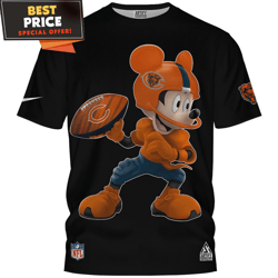 Chicago Bears x Mickey Football Player 3D TShirt, Cool Chicago Bears Gifts  Best Personalized Gift  Unique Gifts Idea