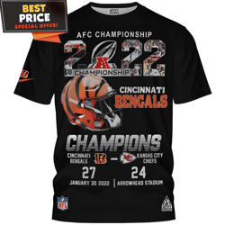 Cincinnati Bengals 2022 Champions 27 24 Kansas City Chiefs TShirt, Unique Gifts For Bengals Fans  Best Personalized Gift