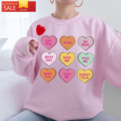 Candy Heart Valentine Tee Shirts Womens Valentines Gifts for Mom  Happy Place for Music Lovers