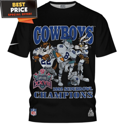 Dallas Cowboys Looney Tunes Teams 1992 Superbowl Champions TShirt, Dallas Cowboys Gifts for Fanatics  Best Personalized