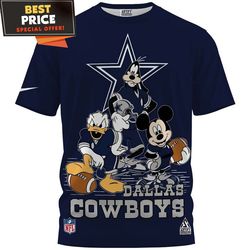 Dallas Cowboys Mickey And Friends Team Up TShirt, Best Dallas Cowboys Gifts  Best Personalized Gift  Unique Gifts Idea