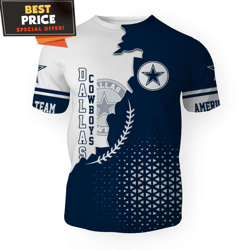 Dallas Cowboys NFL 3D Tshirt, Dallas Cowboys Gifts for Dad  Best Personalized Gift  Unique Gifts Idea
