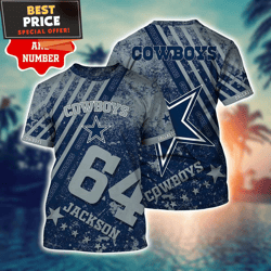 Dallas Cowboys NFL Personalized 3D Shirt, Dallas Cowboys Gifts for Football Lovers  Best Personalized Gift  Unique Gifts
