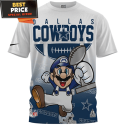 Dallas Cowboys x Super Mario Champions Cool TShirt, Unique Cowboys Gift  Best Personalized Gift  Unique Gifts Idea