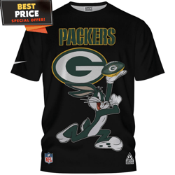 Green Bay Packers Bunny Buggs Football Fan TShirt, Green Bay Packers Gifts For Him  Best Personalized Gift  Unique Gifts