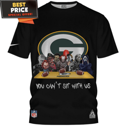 Green Bay Packers Horror Character You Cant Sit With Us TShirt, Green Bay Packers Gift Items  Best Personalized Gift  Un