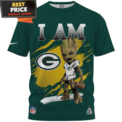 Green Bay Packers I Am Groot NFL Player TShirt, Best Packers Gifts  Best Personalized Gift  Unique Gifts Idea