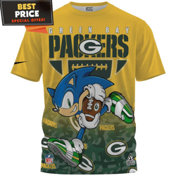 Green Bay Packers x Sonic Speed Run Fullprinted TShirt, Packers Presents  Best Personalized Gift  Unique Gifts Idea