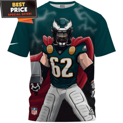 Jason Kelce x Philadelphia Eagles Thor Fullprinted TShirt, Philadelphia Eagles Gifts For Men  Best Personalized Gift  Un