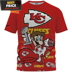 Kansas City Chiefs x Mario Champions Cup AOP TShirt, Chiefs Gift Ideas  Best Personalized Gift  Unique Gifts Idea