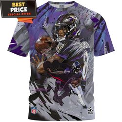 Lamar Jackson x Baltimore Ravens Cool Art Fullprinted TShirt, Baltimore Ravens Gifts For Him  Best Personalized Gift  Un