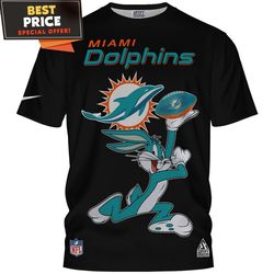 Miami Dolphins Bunny Bug Touchdown TShirt, Nfl Dolphins Gifts  Best Personalized Gift  Unique Gifts Idea