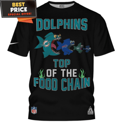 Miami Dolphins Top Of The Food Chain TShirt, Miami Dolphins Gifts For Men  Best Personalized Gift  Unique Gifts Idea