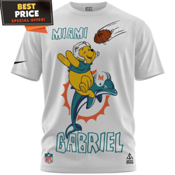 Miami Dolphins WinniethePooh Gabriel Big Football Fan TShirt, Unique Gifts For Dolphins Fans  Best Personalized Gift  Un