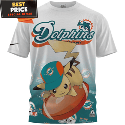 Miami Dolphins x Pikachu Football Lover TShirt, Unique Miami Dolphins Gifts  Best Personalized Gift  Unique Gifts Idea