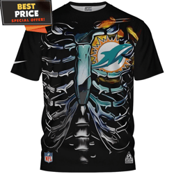 Miami Dolphins Xray Dolphins in My Heart TShirt, Gift Ideas For Dolphins Fan  Best Personalized Gift  Unique Gifts Idea