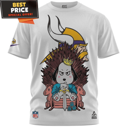 Minnesota Vikings Snoopy Iron Throne TShirt, Minnesota Vikings Gift Ideas  Best Personalized Gift  Unique Gifts Idea