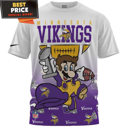 Minnesota Vikings x Mario NFL Champions Cup TShirt, Gifts For Minnesota Vikings Fans  Best Personalized Gift  Unique Gif
