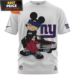 New York Giants Cool Mickey Ride Classic Car TShirt, Giants Football Gifts  Best Personalized Gift  Unique Gifts Idea