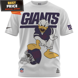 new york giants donald duck football player tshirt  best personalized gift  unique gifts idea