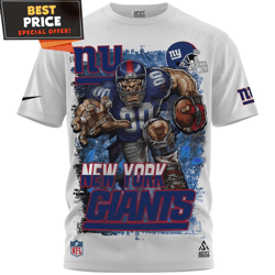 New York Giants Mascot Breaking Through Wall TShirt, Gifts For New York Giants Fans  Best Personalized Gift  Unique Gift