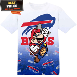 NFL Buffalo Bills Super Mario TShirt, NFL Graphic Tee for Men, Women, and Kids  Best Personalized Gift  Unique Gifts Ide