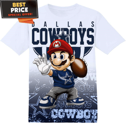 NFL Dallas Cowboys Super Mario TShirt, NFL Graphic Tee for Men, Women, and Kids  Best Personalized Gift  Unique Gifts Id