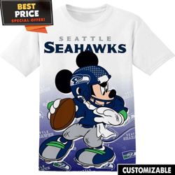 NFL Seattle Seahawks Mickey TShirt, NFL Graphic Tee for Men, Women, and Kids  Best Personalized Gift  Unique Gifts Idea