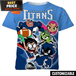nfl tennessee titans teen titans tshirt, nfl graphic tee for men, women, and kids  best personalized gift  unique gifts