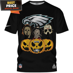 Philadelphia Eagles Horror Character Pumkin TShirt, Gifts For Philadelphia Eagles Fans  Best Personalized Gift  Unique G