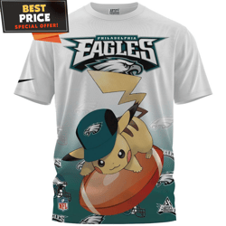 Philadelphia Eagles x Pikachu Football Fan Fullprinted TShirt, Eagles Football Gifts For Him  Best Personalized Gift  Un