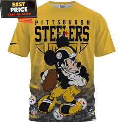 Pittsburgh Steelers x Mickey Play Football Fullprinted TShirt, Pittsburgh Steelers Fan Gifts  Best Personalized Gift  Un