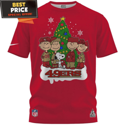 San Francisco 49ers Peanuts And Snoopy Holiday Cheer TShirt, Best Gifts For 49ers Fans  Best Personalized Gift  Unique G